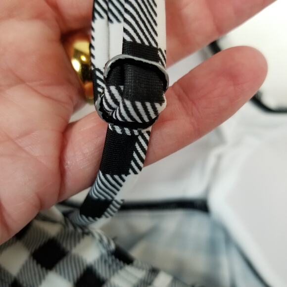 Motherhood Maternity Women's 2 Piece Tankini Set Black White Check Size Small - Picture 7 of 9